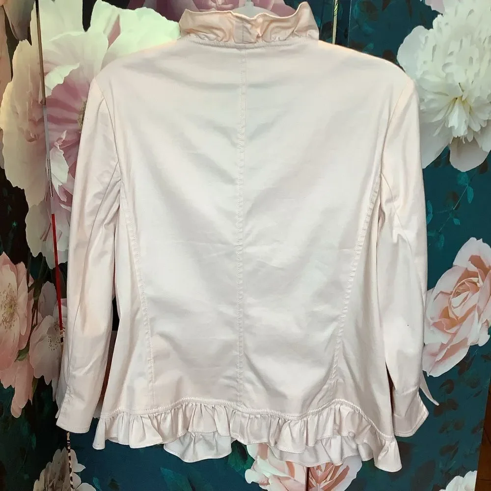 Talbots Light Pink Ruffle Jacket - Picture 3 of 7
